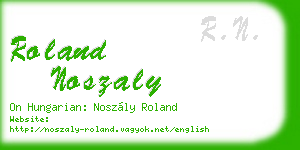 roland noszaly business card