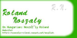 roland noszaly business card
